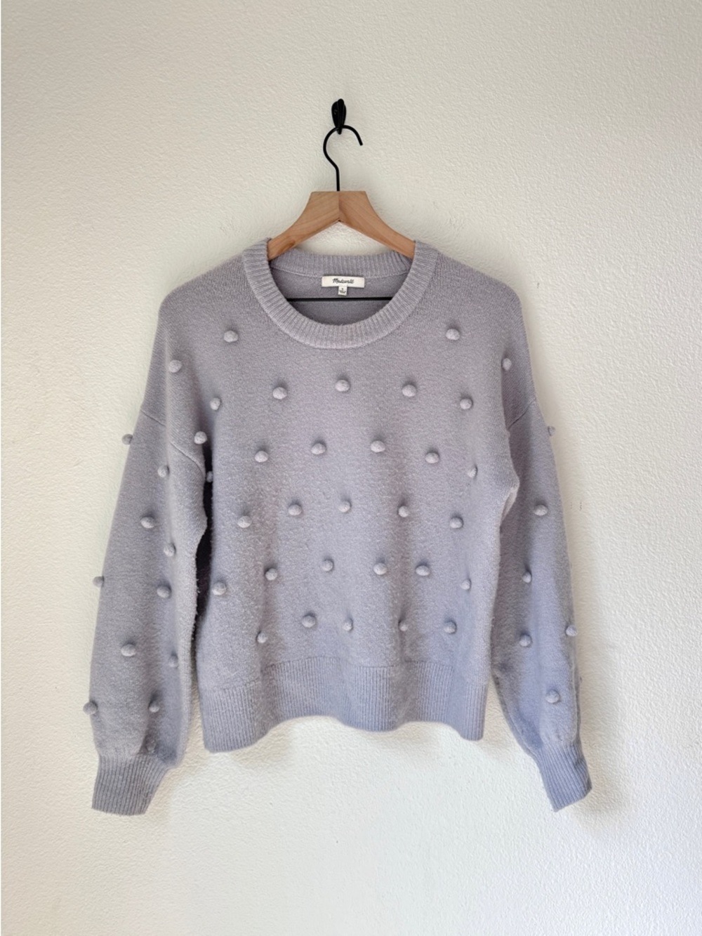 Madewell Brockton Wool-blend Bobble Sweater in lilac - Small - Picture 2 of 9